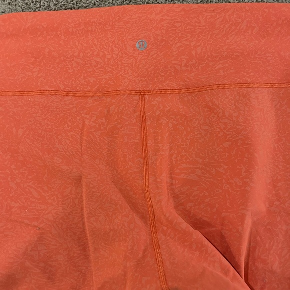 Lululemon Leggings Size 18. Orange with pattern - Picture 3 of 7